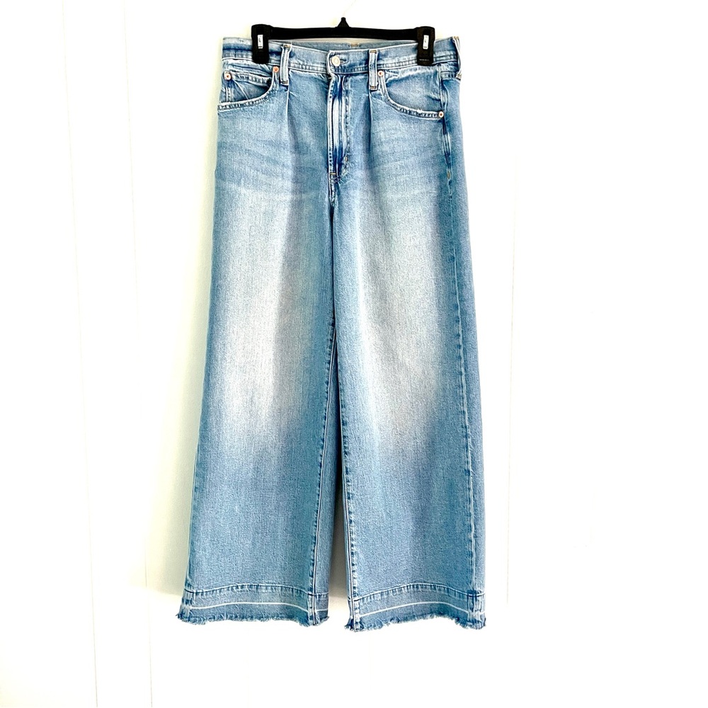 GAP Trouser Jeans Women’s 29 8R High Rise Wide Leg Raw Hem Denim Pants